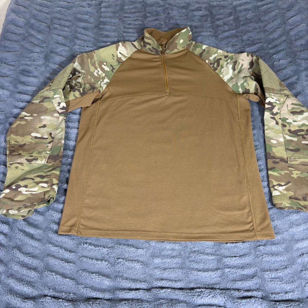Condor Mens Combat Shirt Large Tan Multicam 1/4 Zip Tactical Military AQ464